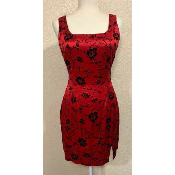 Vintage Dresses & Skirts - All That Jazz Vintage 80s Goth Red/Black Mini Dress